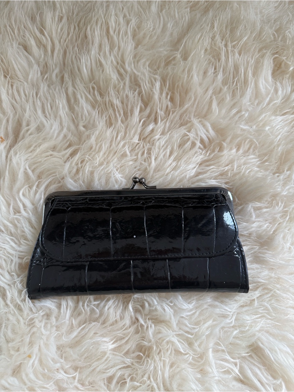 Black Patent Clutch Wallet